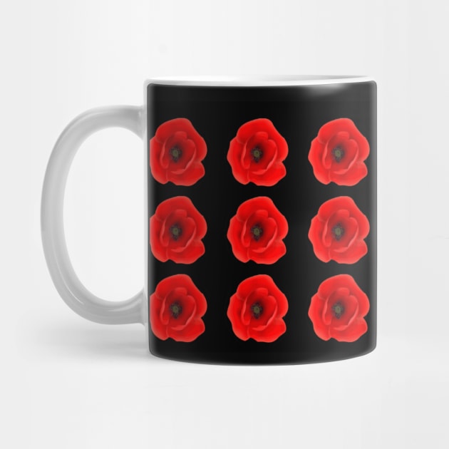 RED POPPY GRID by Pencil Pusher